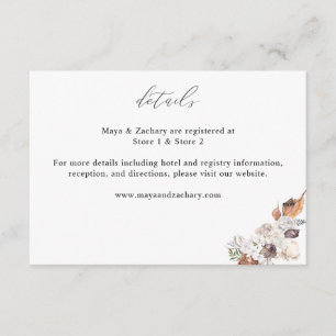 Seashells & White Floral Details Small Enclosure Card