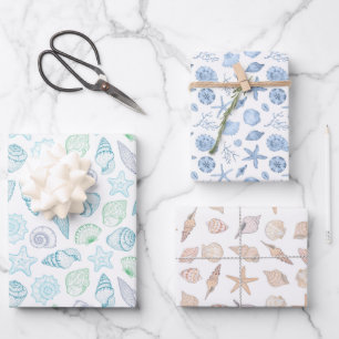 Seashells Wrapping Paper Sheet