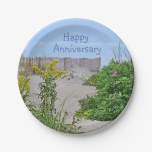 Seashore Anniversary Paper Plate