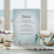 Seashore | Beach Blue Watercolor Wedding Details