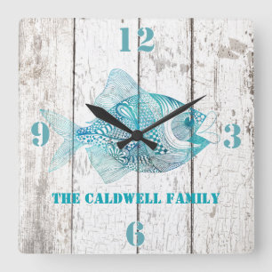 Seashore Beach House Wood Look Wall Clock