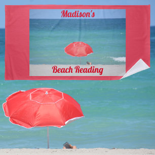 Seashore Beach Reading Red Towel