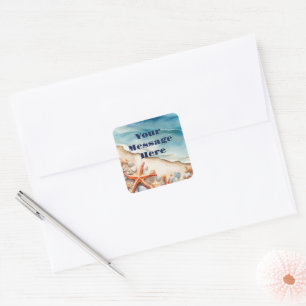 Seashore Bliss Beach Party Square Sticker