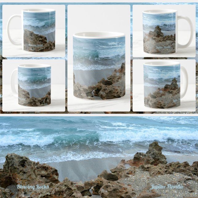 Seashore Blowing Rocks Jupiter FL Photographic Coffee Mug (Creator Uploaded)