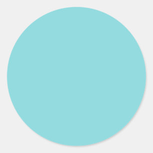 Seashore Blue Personalised Aqua Teal Background Classic Round Sticker