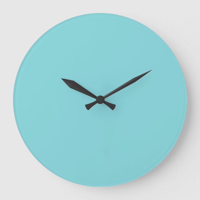 Seashore Blue Personalised Aqua Teal Background Large Clock (Front)