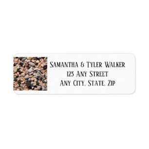 Seashore Coral Sand & Shells, Modern Beach Wedding Return Address Label