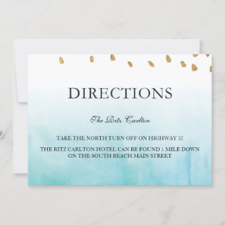 Seashore - Directions Invitation