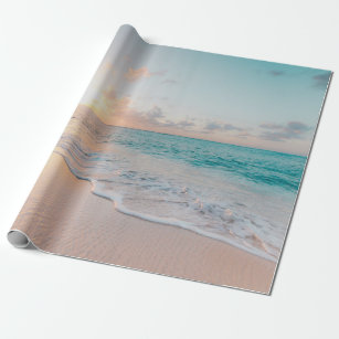 Seashore during golden hour wrapping paper