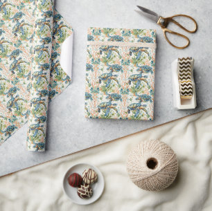 Seashore Elegance: Turtle Decoupage Graphic Wrapping Paper