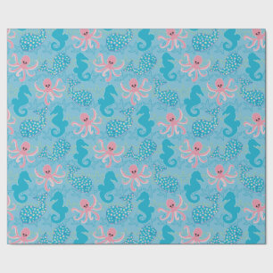 Seashore Friends Wrapping Paper Roll