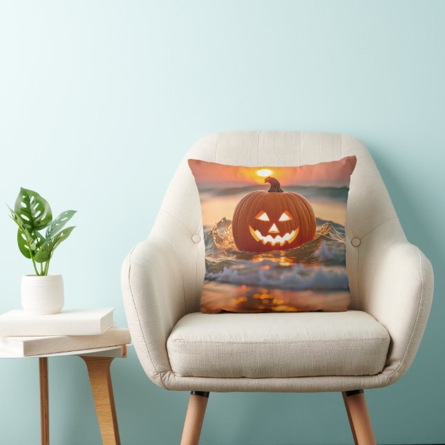 Seashore Halloween Jack-o-Lantern Cushion (Chair)