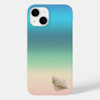 Seashore Rainbow with Seashell in Gradient Stripes