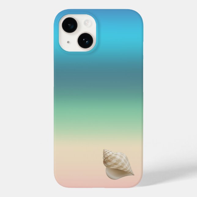 Seashore Rainbow with Seashell in Gradient Stripes Case-Mate iPhone Case (Back)
