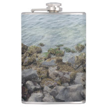 seashore rocks stainless steel water bottle