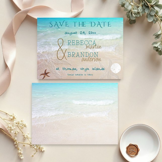 Seashore Save the Date Sand Dollar Announcement (Creator Uploaded)