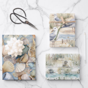 Seashore Scenes Wrapping Paper Sheet