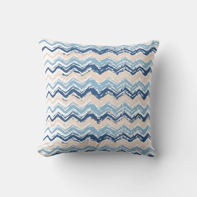 Seashore Scribble ZigZag Cushion (Front)