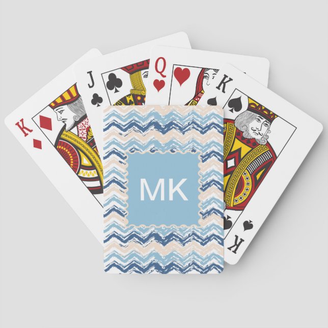 Seashore Scribble ZigZag Playing Cards (Back)