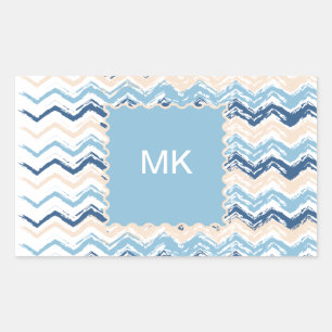 Seashore Scribble ZigZag Rectangular Sticker