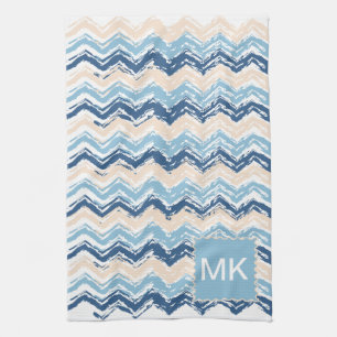Seashore Scribble ZigZag Tea Towel