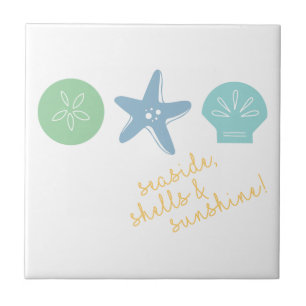 Seashore Shells Ceramic Tile