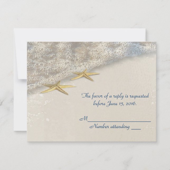 Seashore Starfish RSVP Card (Front)