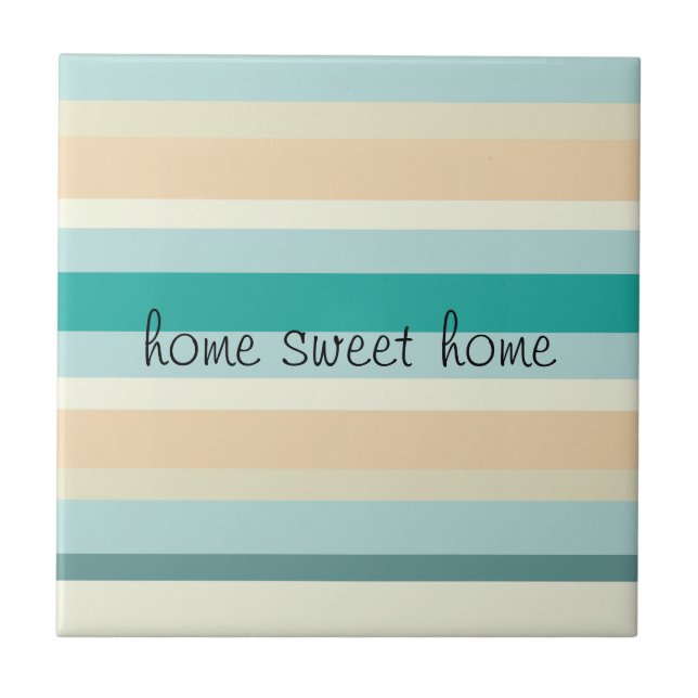 Seashore Stripes Pattern Ceramic Tile (Front)