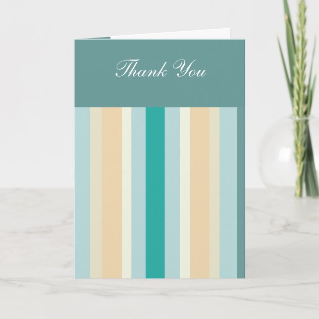 Seashore Stripes Pattern Thank You Card (Front)