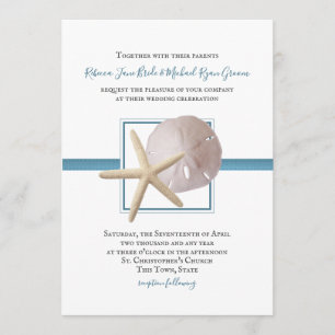 Seashore Treasures Ocean Beach Wedding Invitation