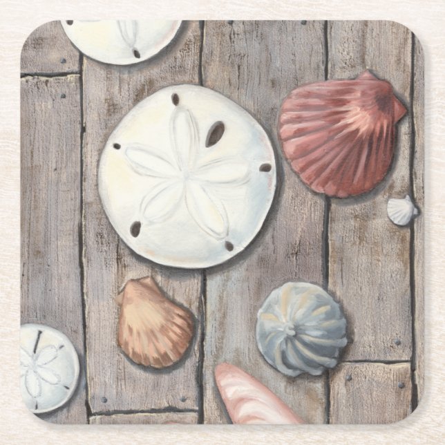 Seashore Treasures Square Paper Coaster (Front)