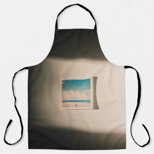 Seashore under cloudy sky in the morning photo apron