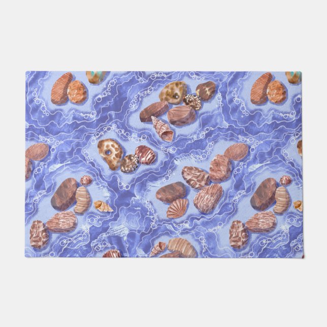 Seashore, waves, pebbles doormat (Front)