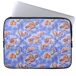 Seashore, waves, pebbles laptop sleeve