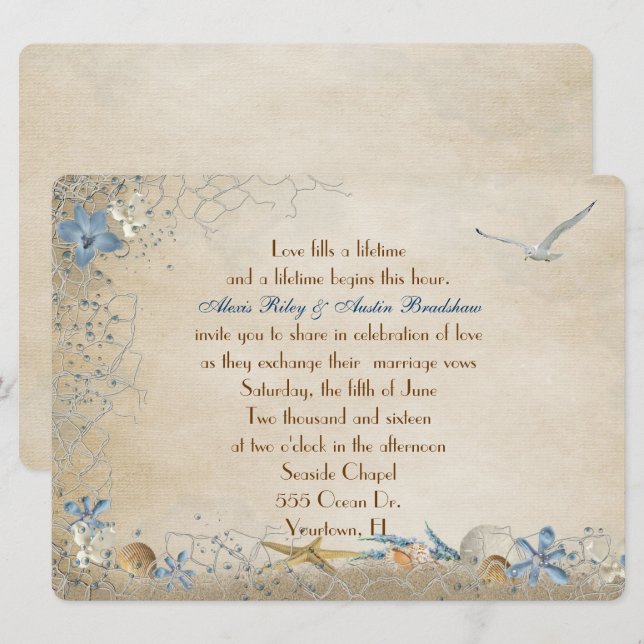 Seashore Wedding Invitation (Front/Back)
