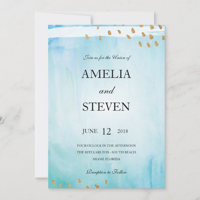 Seashore Wedding Invitation (Front)