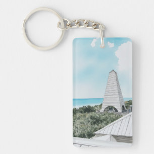 Seaside 30A Florida Watercolor Key Ring