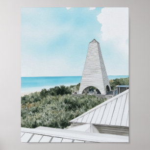 Seaside 30A Florida Watercolor Poster