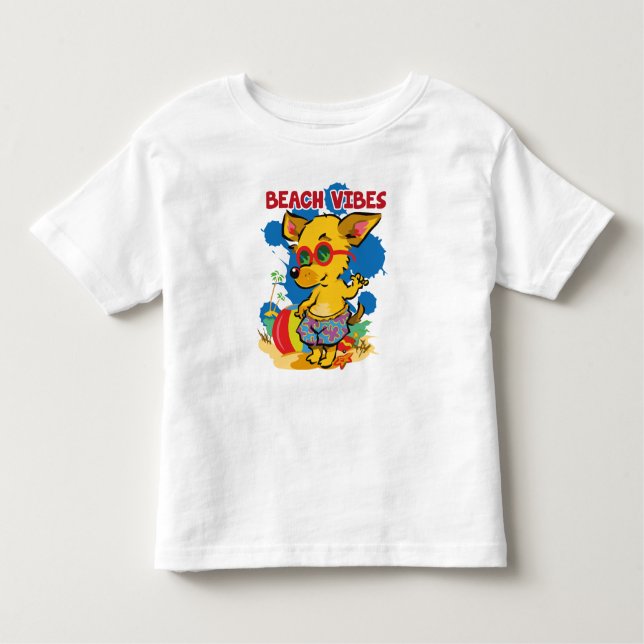 Seaside Adventures: Kids' Summer Beach Toddler T-Shirt (Front)