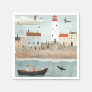 Seaside and Lighthouse Napkins