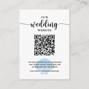Seaside Beach Blue Seashell Registry Website Enclosure Card