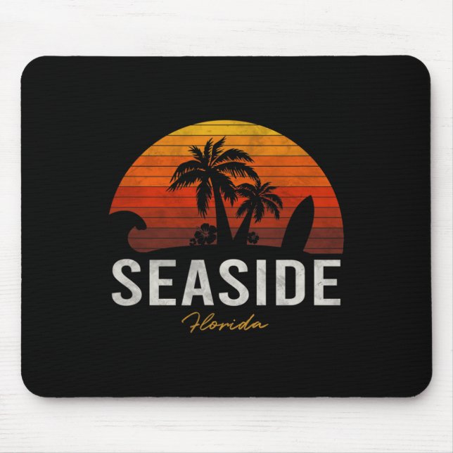 Seaside Beach Florida Fl Palms Vacation Surf Sunse Mouse Pad (Front)