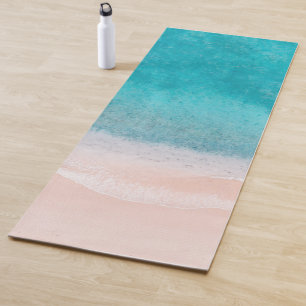 Seaside Beach Sand Sea Waves Template Fitness Yoga Mat