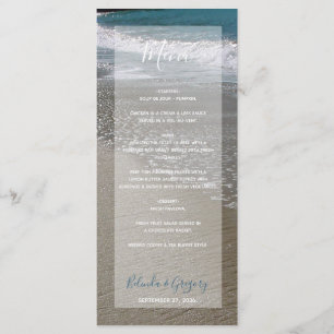 Seaside Beach & Sand Wedding Menu