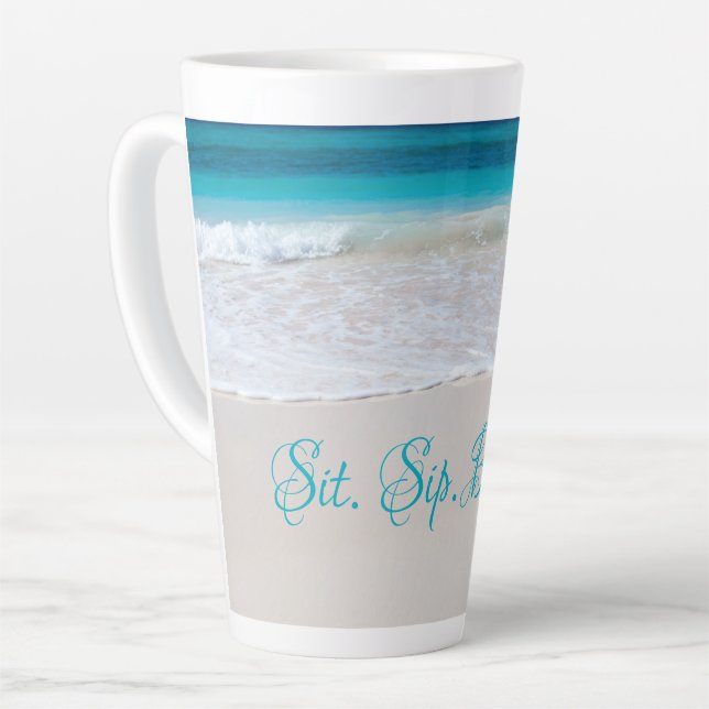 Seaside Beach Saying Tall Latte Mug (Left Angle)