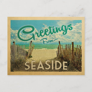 Seaside Beach Vintage Travel Postcard