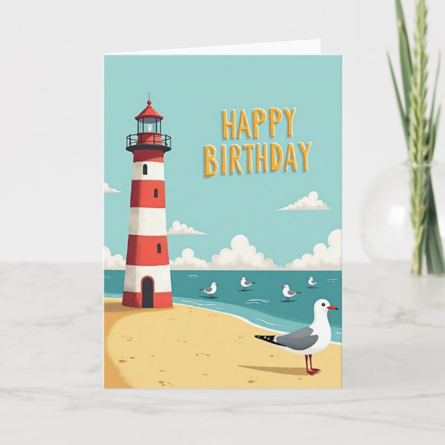 Seaside Birthday Scene Card (Front)