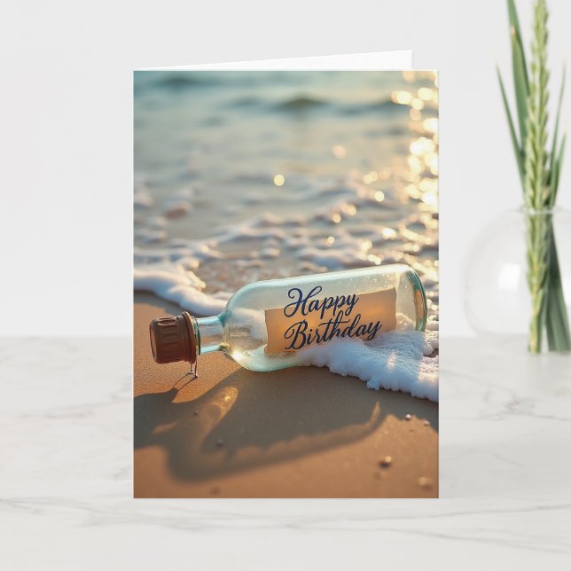 Seaside Birthday Wishes Card (Front)