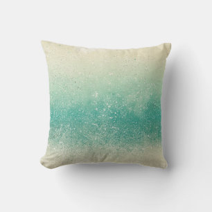 Seaside Blue Ombre And Creamy Speckled Sand Cushion