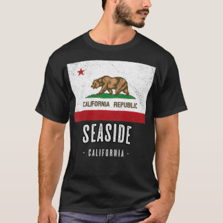 SEASIDE  California  Cali City Souvenir  CA Flag T T-Shirt